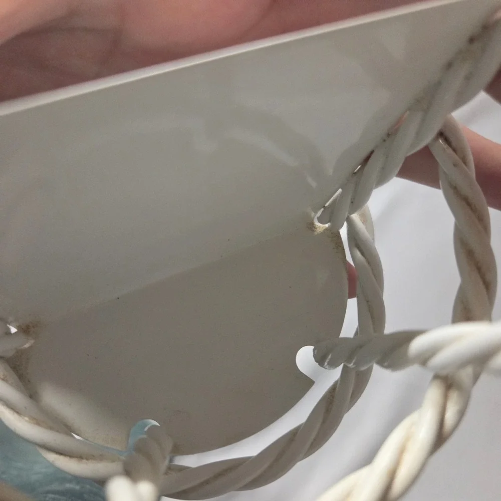 White Metal Wire‎ Wall Hanging Basket Trinket Shelf Coquette Decor